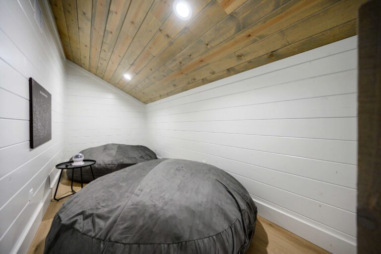 Cozy bean bag room for kids or teens on a large family vacation